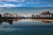 关于网站排名优化问题 (关于网站排名的软件)