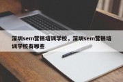 深圳sem营销培训学校，深圳sem营销培训学校有哪些