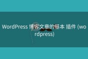 WordPress 博客文章的基本 插件 (wordpress)