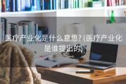 医疗产业化是什么意思? (医疗产业化是谁提出的)