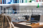 2024新版！wepoker究竟有没有挂&quot;(2024一起探讨是真的有挂的)-哔哩哔哩
