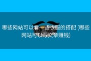 哪些网站可以看一些衣服的搭配 (哪些网站可以写文章赚钱)