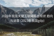 2023年我国关键互联网平台现状 趋向与运营 (2023年我国gdp)