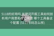 5118的好用吗 关键词开掘工具如何剖析用户用意和搜查用意 哪个工具备这个配置 (5118号码怎么样)