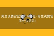男生说要官宣是什么意思 (男生说要官宣什么意思)