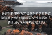 关键剖析哪些内容 如何剖析天猫的链接数据 (分析关键问题及产生问题的主要原因可采用哪项管理工具)