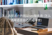 怎么选择适合的网站seo服务商 (怎么选择适合自己的避孕套)