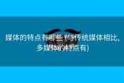 媒体的特点有哪些 (与传统媒体相比,多媒体的特点有)