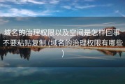 域名的治理权限以及空间是怎样回事 不要粘贴复制 (域名的治理权限有哪些)