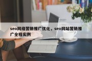seo网络营销推广优化，seo网站营销推广全程实例