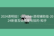 2024透明挂！wepoker透视辅助挂-2024新普及确实是有挂的-知乎