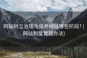 网站树立治理与保养经过哪些阶段? (网站制度管理办法)