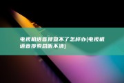 电视机语音搜查不了怎样办 (电视机语音搜索总听不清)