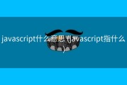javascript什么意思 (javascript指什么)