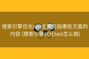 搜索引擎优化seo主要包括哪些方面的内容 (搜索引擎优化seo怎么做)