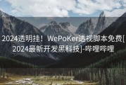 2024透明挂！WePoKer透视脚本免费[2024最新开发黑科技]-哔哩哔哩