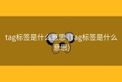 tag标签是什么意思 (Tag标签是什么意思)