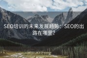 SEO培训的未来发展趋势：SEO的出路在哪里？