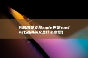 代码用英文是code还是cocle (代码用英文是什么意思)