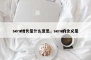 sem增长是什么意思，sem的含义是