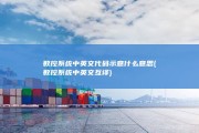 数控系统中 英文代码示意什么意思 (数控系统中英文互译)