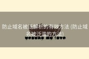 防止域名被泛解析的有效方法 (防止域名被泛滥的方法)