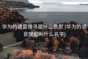 华为的语音搜寻是什么意思 (华为的语音搜索叫什么名字)