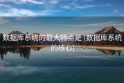 数据库系统的最大特点是 (数据库系统的核心)