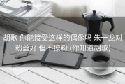 胡歌 你能接受这样的偶像吗 朱一龙对粉丝好 但不撩粉 (你知道胡歌)