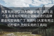 大家有用过5118大数据营销工具吗 这个工具是如何帮助企业网站进行品牌建设和营销推广了 好用吗 (大家有用过切柠檬片,比较实用的工具吗)
