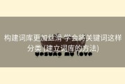 构建词库更加丝滑 学会将关键词这样分类 (建立词库的方法)