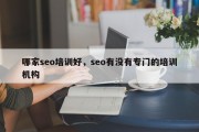 哪家seo培训好，seo有没有专门的培训机构