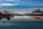 SEO SEM到底是什么意思啊 (seosem是指什么意思)
