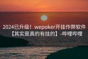 2024已升级！wepoker开挂作弊软件【其实是真的有挂的】-哔哩哔哩