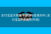 支付宝蓝天数据不要钱吗是真的吗 (支付宝蓝天数据的作用)