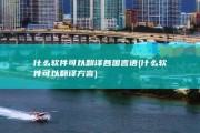 什么软件可以翻译各国言语 (什么软件可以翻译方言)