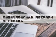 网络营销与网络推广的关系，网络营销与网络推广的关系是什么