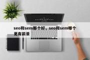 seo和sem那个好，seo和sem哪个更有前景