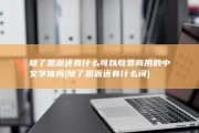 除了思源还有什么可以收费商用的中文字体吗 (除了思源还有什么词)