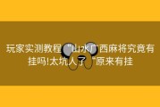 玩家实测教程“山水广西麻将究竟有挂吗!太坑人了“原来有挂