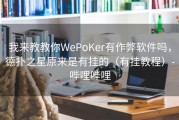 我来教教你WePoKer有作弊软件吗，德扑之星原来是有挂的（有挂教程）-哔哩哔哩