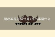 跳出率是怎样计算 (跳出率是什么)