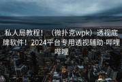 私人局教程！（微扑克wpk）透视底牌软件！2024平台专用透视辅助-哔哩哔哩