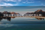 怎样设置分隔线呢 (分隔栏怎么弄)