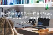 linux无头模式效果一一样 在本地 selenium无头模式运行 (linux无法打开并写入文件)