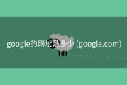 google的网址是多少 (google.com)