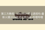 第三方教程！wepoker可以透视吗-最新火爆2024款透视黑科技-哔哩哔哩