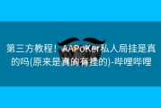 第三方教程！AAPoKer私人局挂是真的吗(原来是真的有挂的)-哔哩哔哩