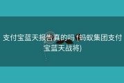 支付宝蓝天报告真的吗 (蚂蚁集团支付宝蓝天战将)