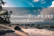 论文中的keywords是什么意思 论文写keyword还是keywords